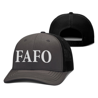 Adjustable Snapback Trucker Cap / Charcoal/Black / OS FAFO Trucker Hat maga trump