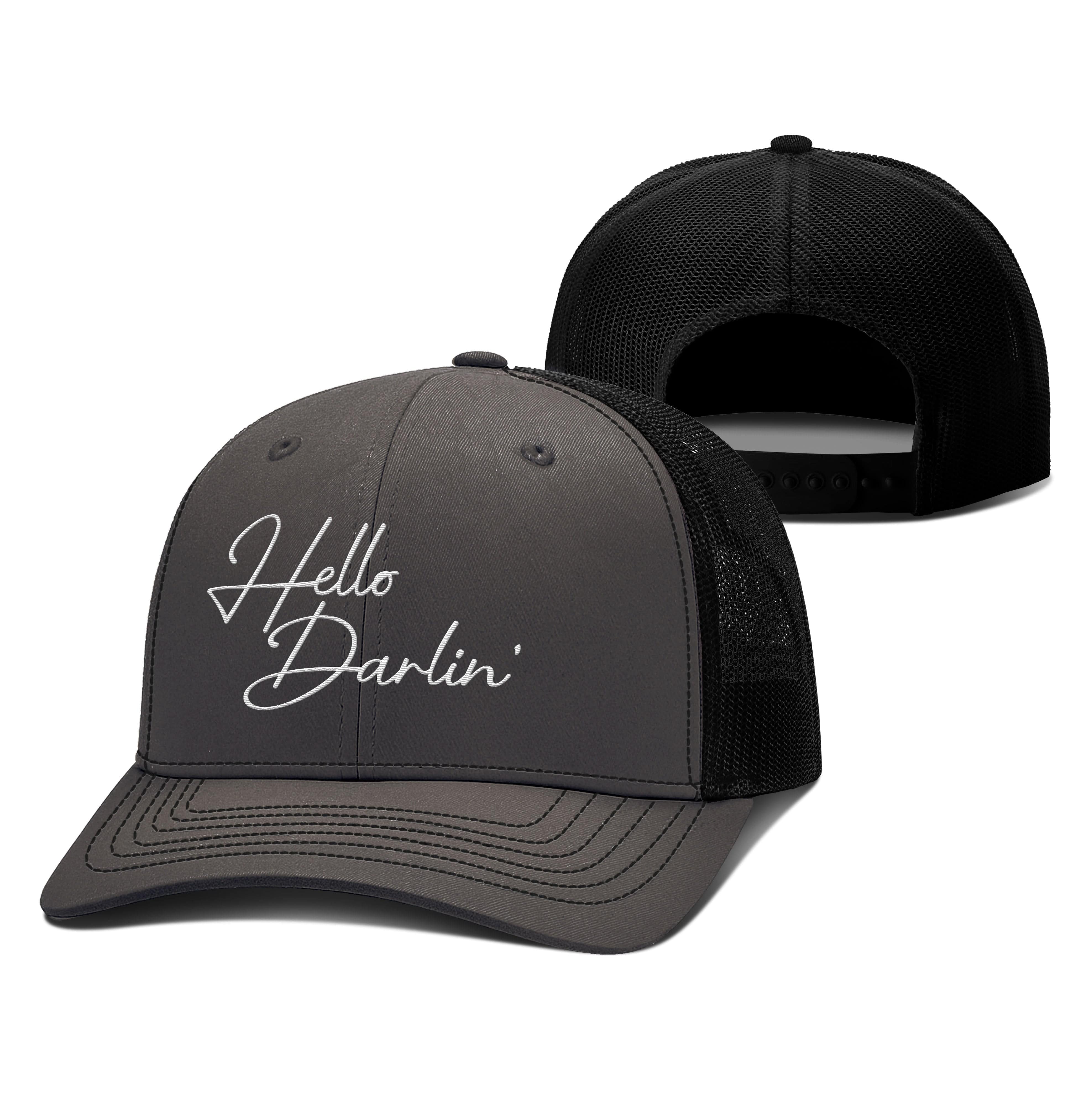 Adjustable Snapback Trucker Cap / Charcoal/Black / OS Hello Darlin' Trucker Hat maga trump