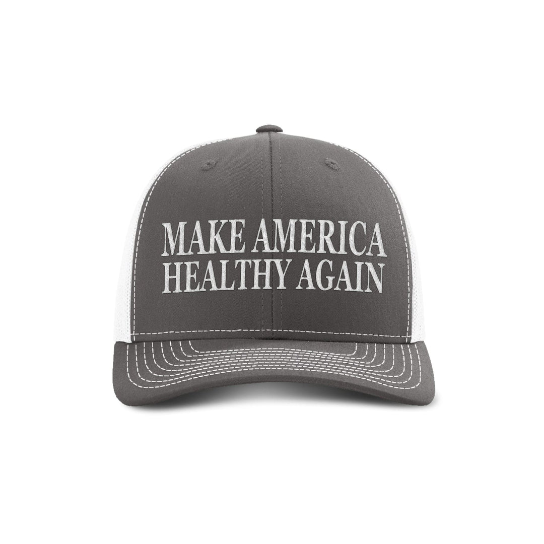 Adjustable Snapback Trucker Cap / Charcoal/ White Make America Healthy Again Trucker Hat maga trump