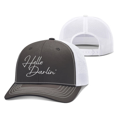 Adjustable Snapback Trucker Cap / Charcoal/White / OS Hello Darlin' Trucker Hat maga trump