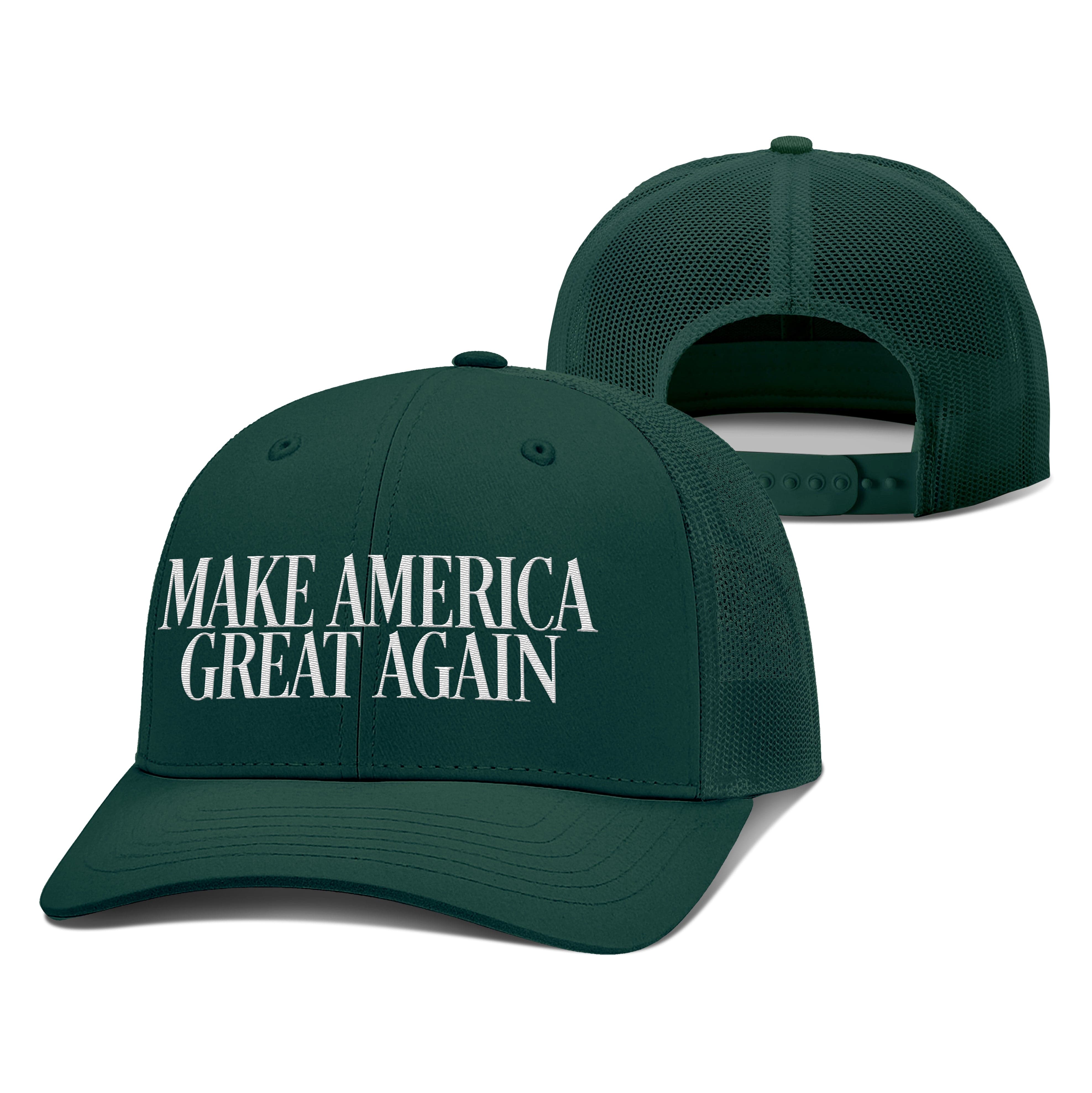 Adjustable Snapback Trucker Cap / Dark Green MAGA College Football Snapback Trucker Hat maga trump