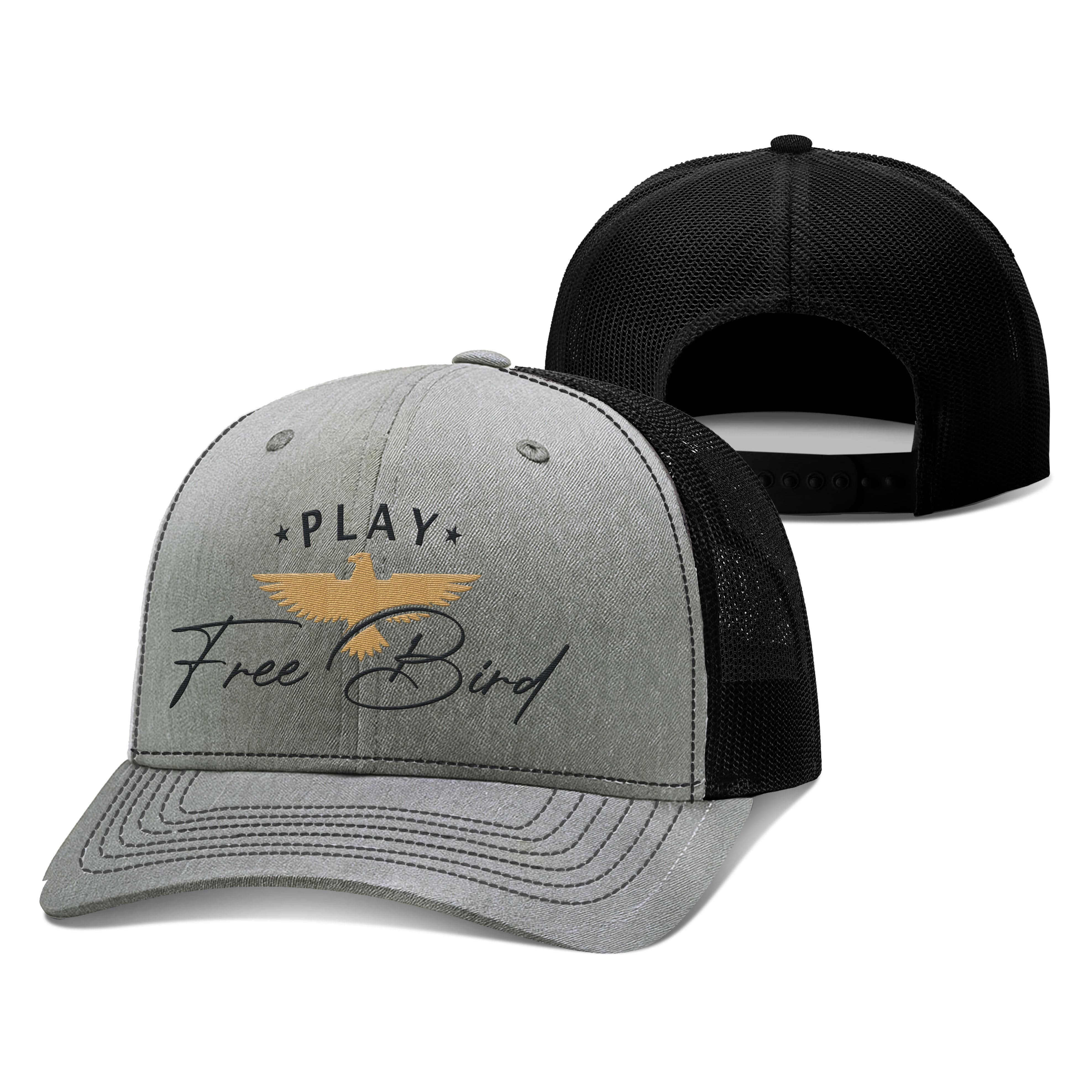 Adjustable Snapback Trucker Cap / Heather Gray/Black / OS Play Free Bird Trucker Hat maga trump