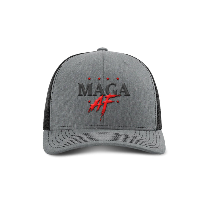 Adjustable Snapback Trucker Cap / Heather Grey/ Black MAGA AF Trucker Hat maga trump