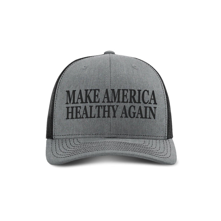 Adjustable Snapback Trucker Cap / Heather Grey/ Black Make America Healthy Again Trucker Hat maga trump