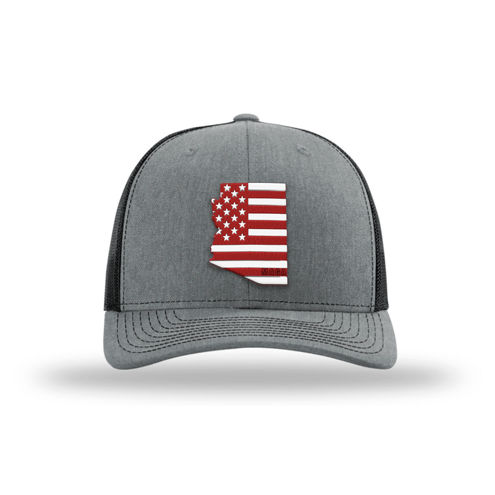 Adjustable Snapback Trucker Cap / Heather Grey/ Black / OS Arizona is MAGA Country Hat maga trump