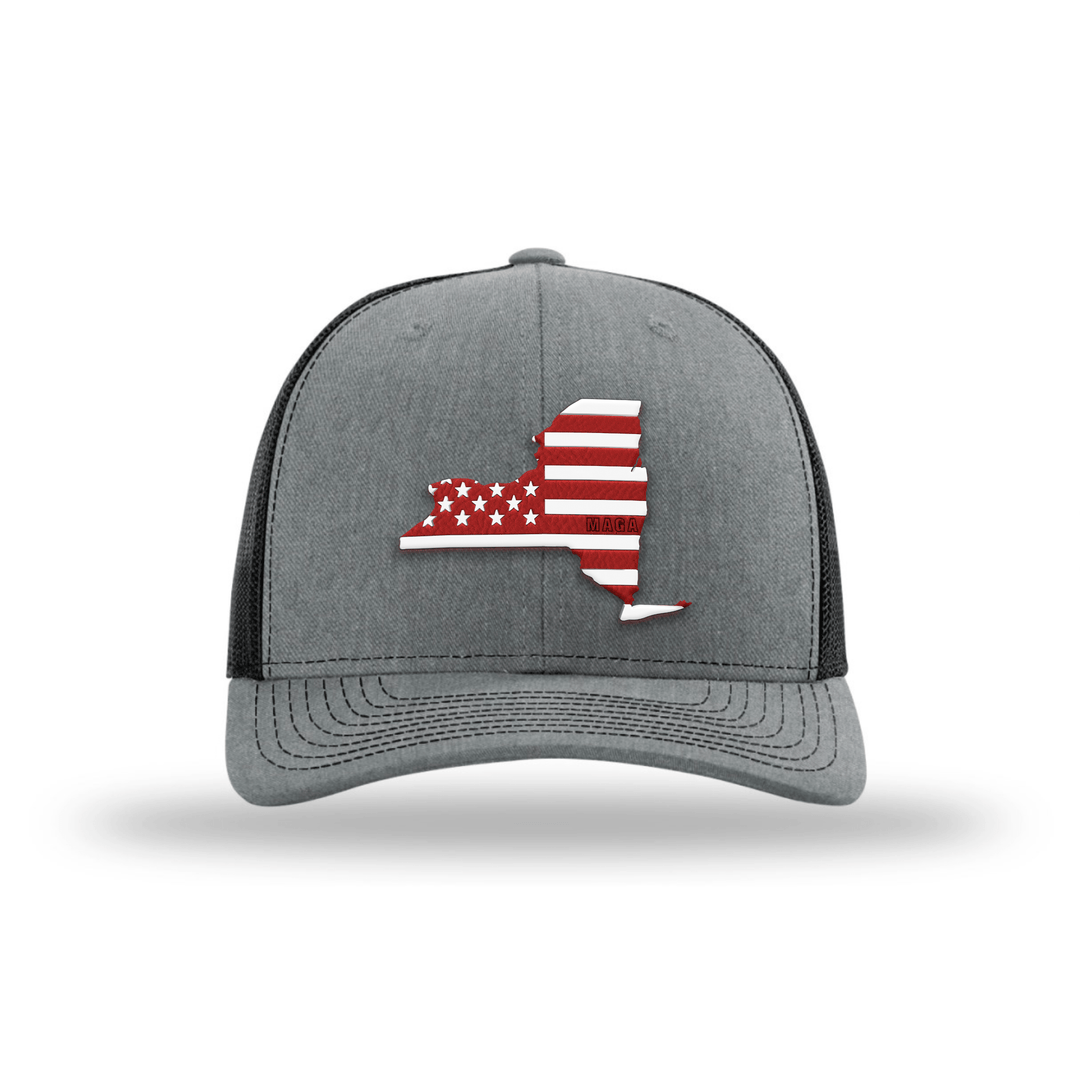 Adjustable Snapback Trucker Cap / Heather Grey/ Black / OS New York is MAGA Country Hat maga trump