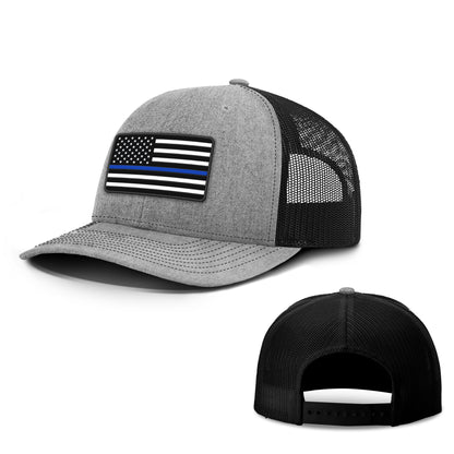 Adjustable Snapback Trucker Cap / Heather Grey/ Black / XL USA THIN BLUE FLAG Trucker Hat maga trump