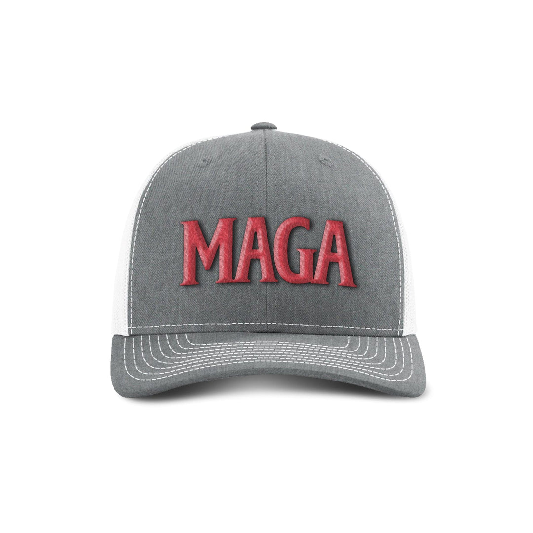 Adjustable Snapback Trucker Cap / Heather Grey/ White MAGA Trucker Hat maga trump