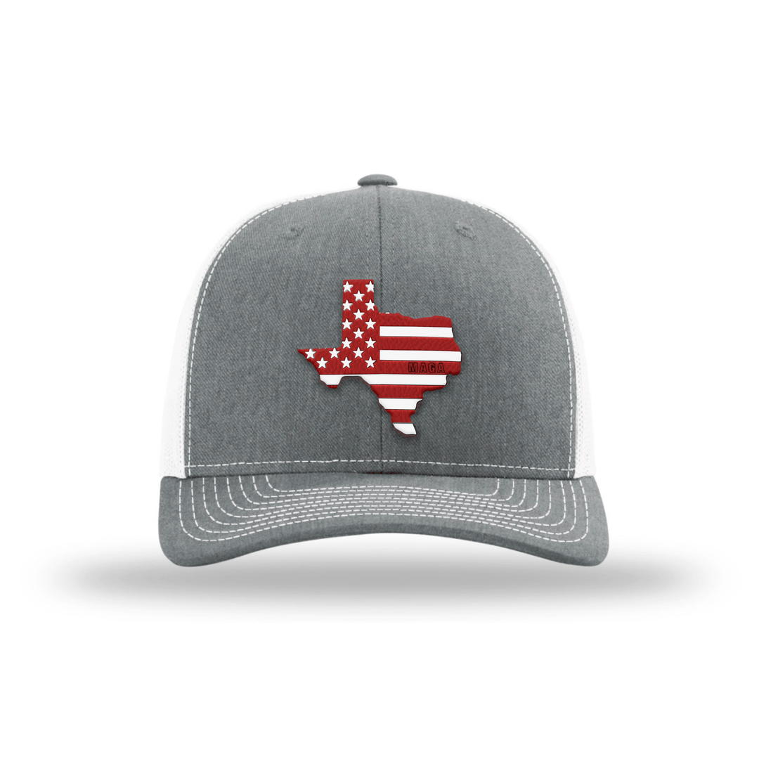 Adjustable Snapback Trucker Cap / Heather Grey/ White / OS Texas is MAGA Country Hat maga trump