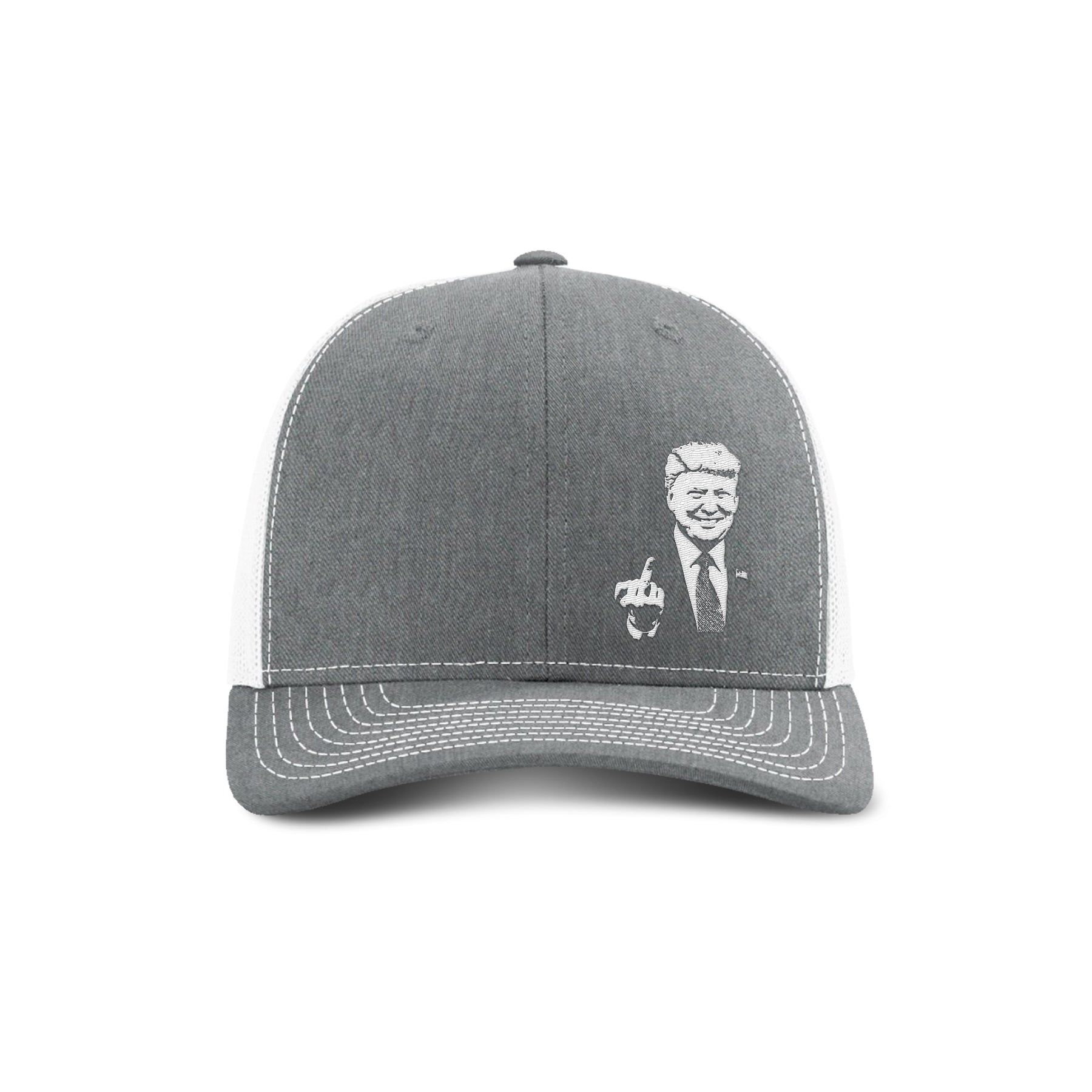 Adjustable Snapback Trucker Cap / Heather/White Trump 