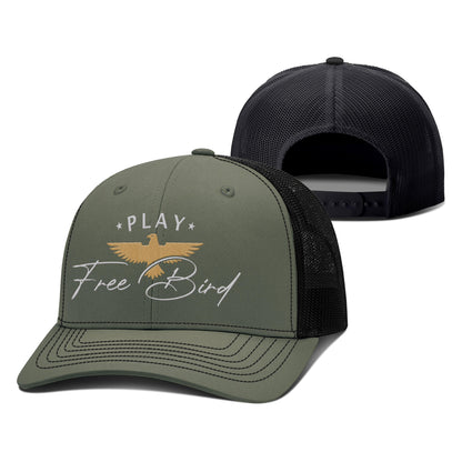 Adjustable Snapback Trucker Cap / Loden/Black / OS Play Free Bird Trucker Hat maga trump