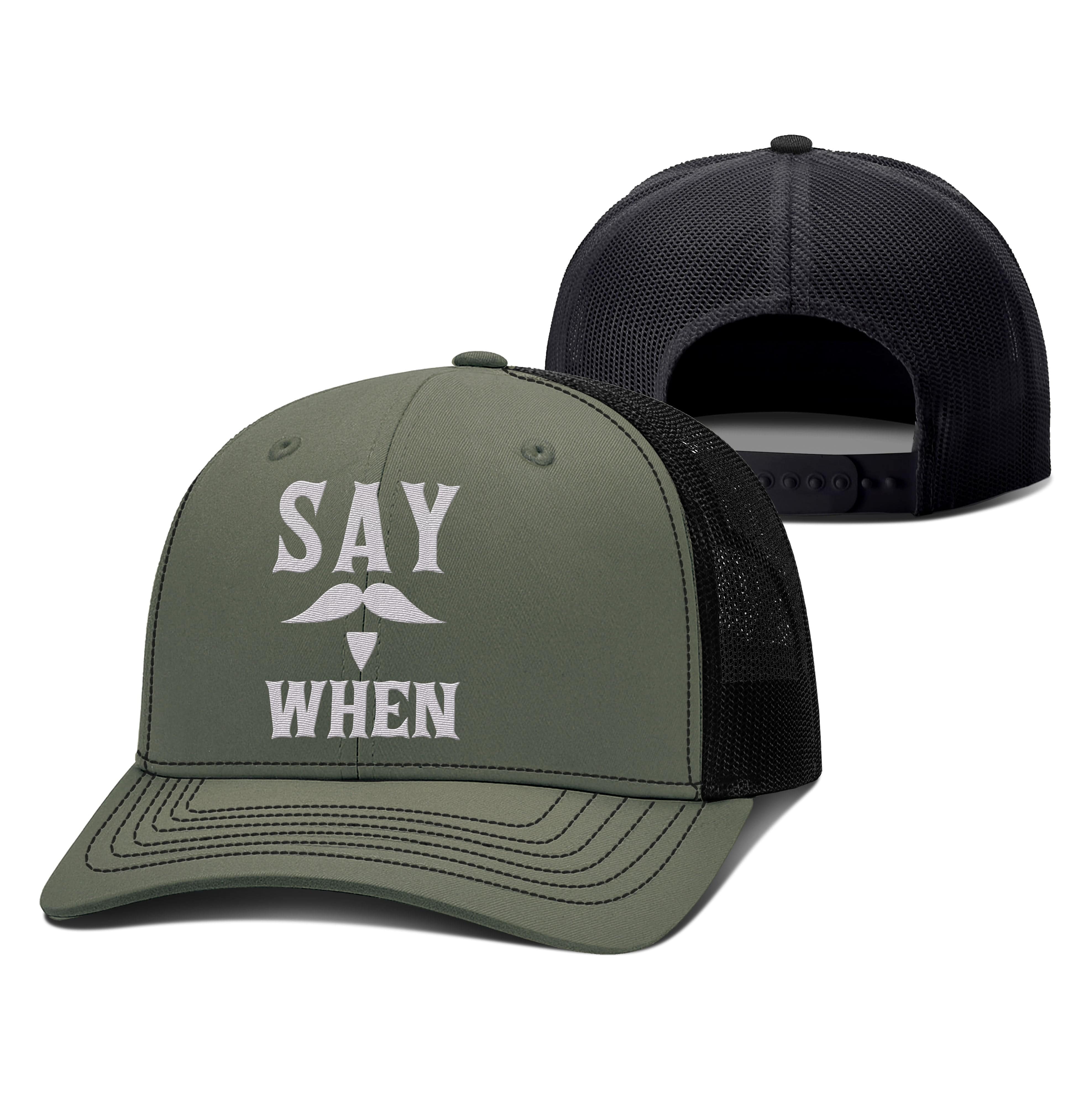 Adjustable Snapback Trucker Cap / Loden/Black / OS Say When Trucker Hat maga trump