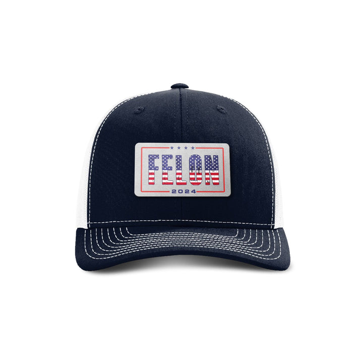 Adjustable Snapback Trucker Cap / Navy/ White Felon 2024 Trucker Hat maga trump