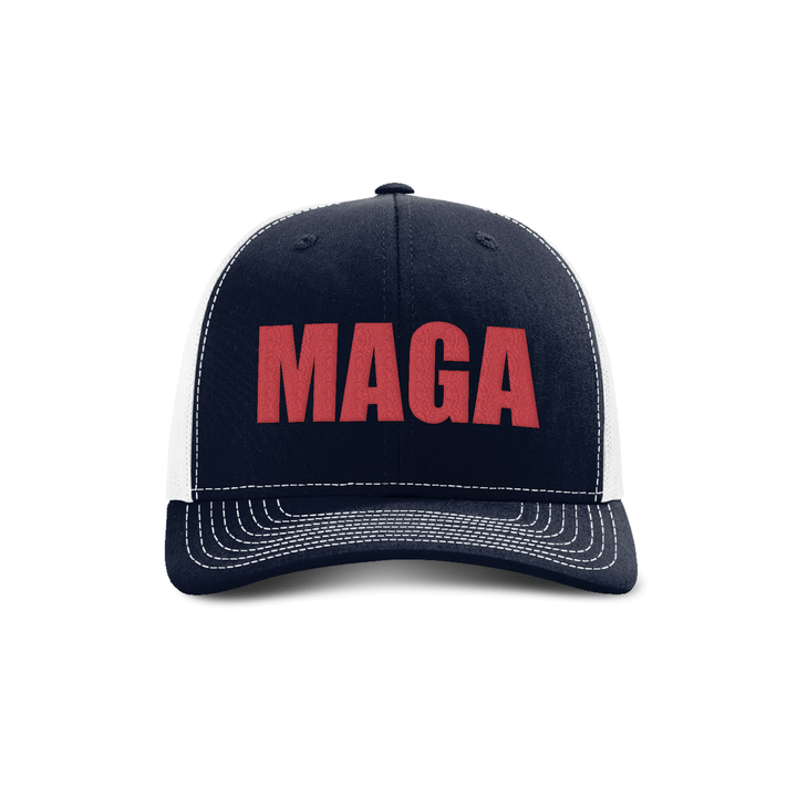 Adjustable Snapback Trucker Cap / Navy/ White MAGA Hat - Support Hurricane Helene Victims maga trump