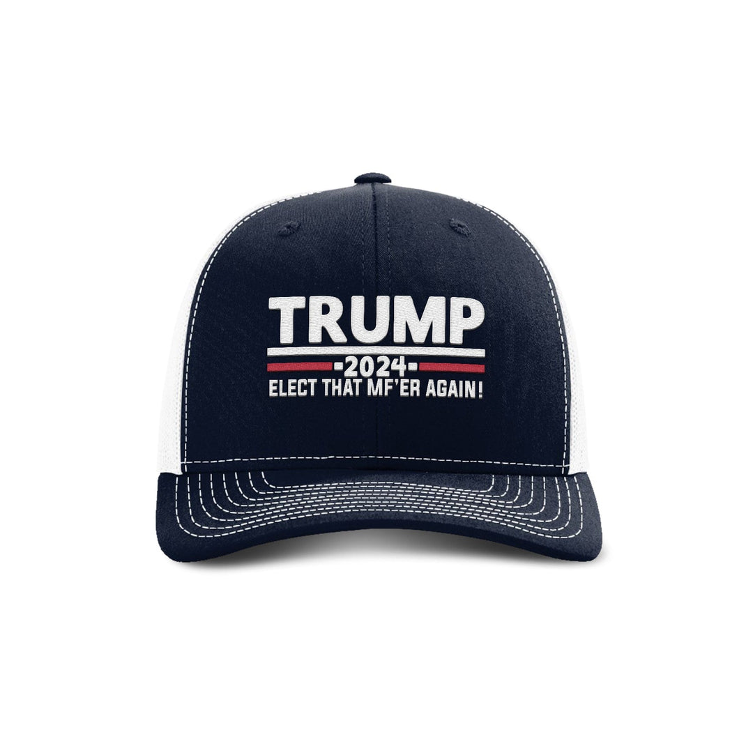 Adjustable Snapback Trucker Cap / Navy/ White / OS Trump Elect That MF'ER Again Trucker maga trump