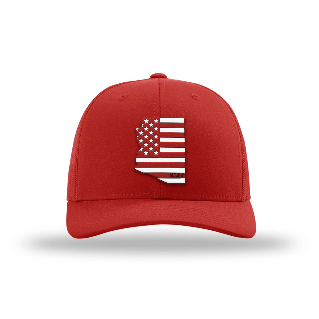 Adjustable Snapback Trucker Cap / Red / OS Arizona is MAGA Country Hat maga trump