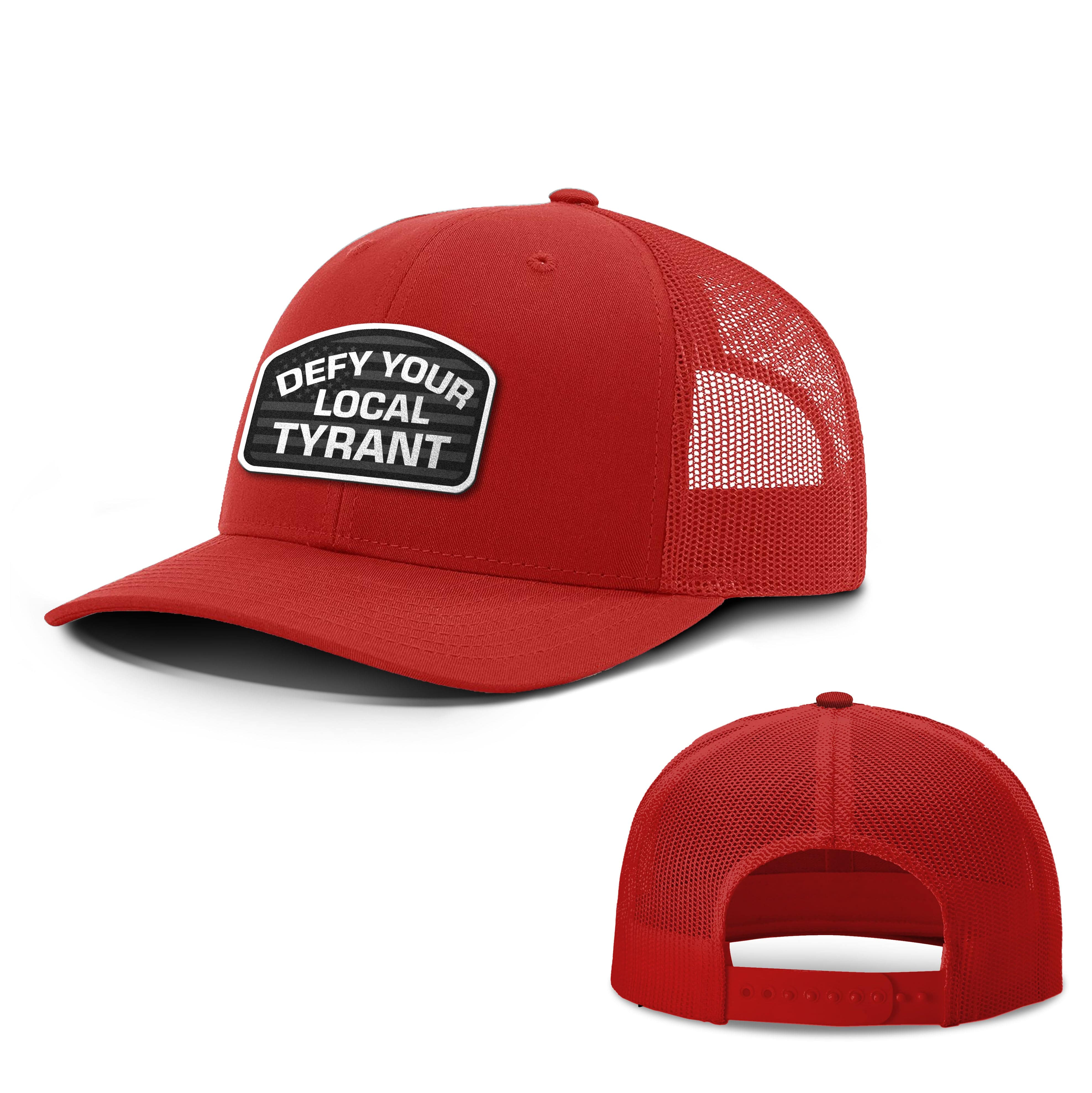 Adjustable Snapback Trucker Cap / Red / OS Defy Your Local Tyrant Trucker Hat maga trump