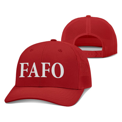 Adjustable Snapback Trucker Cap / Red / OS FAFO Trucker Hat maga trump