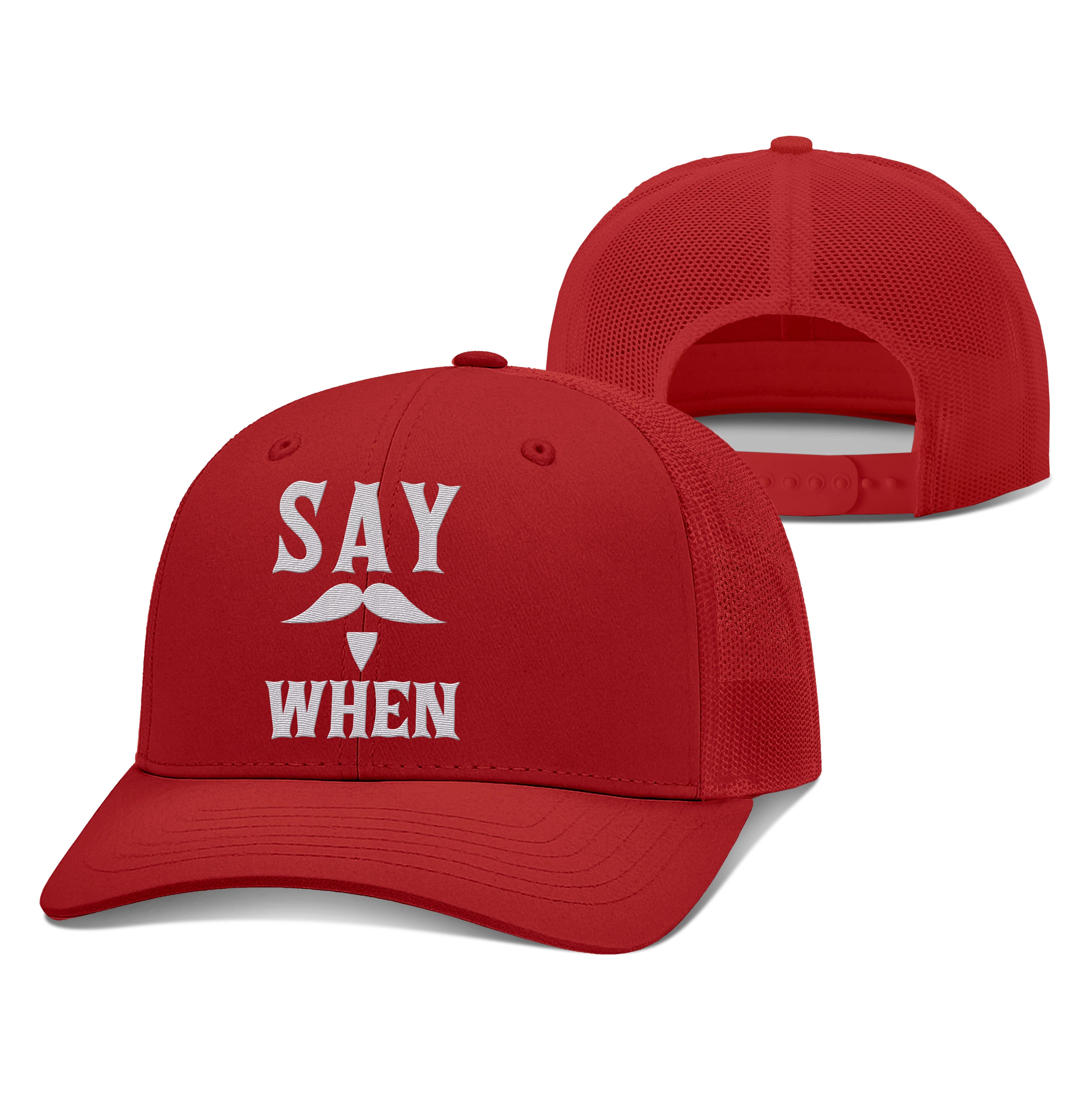 Adjustable Snapback Trucker Cap / Red / OS Say When Trucker Hat maga trump