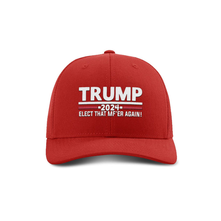 Adjustable Snapback Trucker Cap / Red / OS Trump Elect That MF'ER Again Trucker maga trump