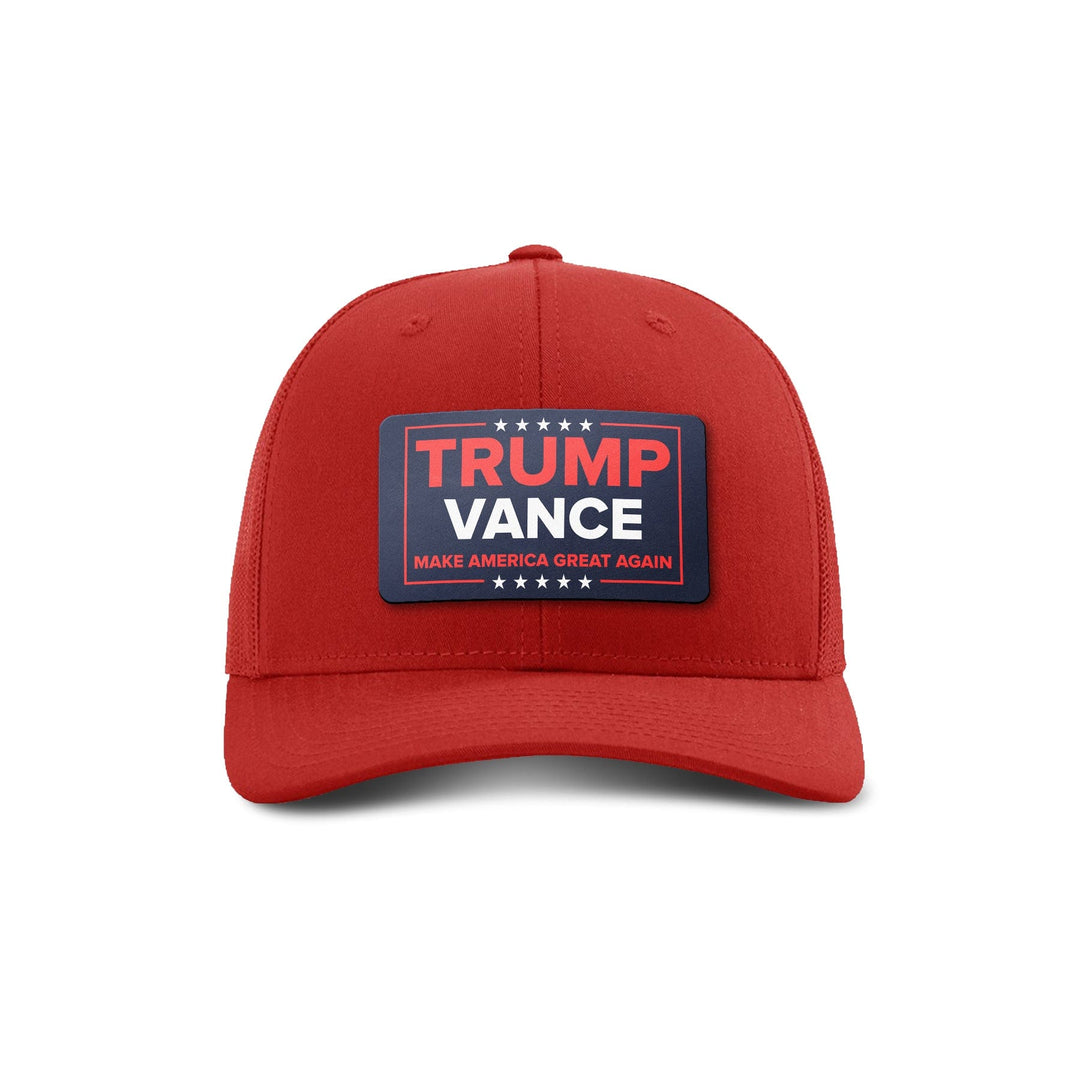 Adjustable Snapback Trucker Cap / Red Trump Vance Patch Trucker Hat maga trump