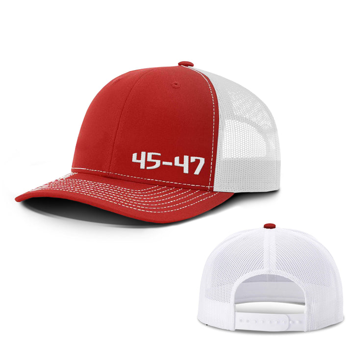 Adjustable Snapback Trucker Cap / Red/ White 45-47 Lower Left Trucker Hat maga trump