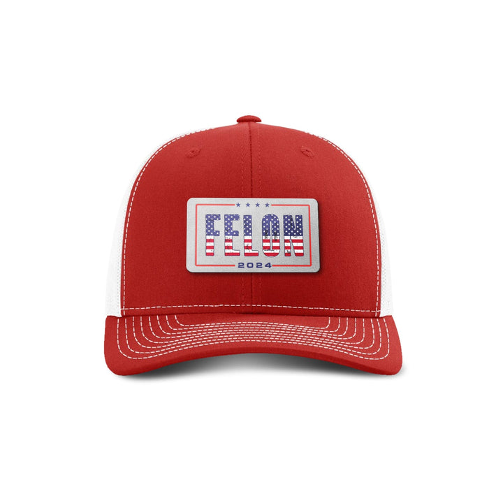 Adjustable Snapback Trucker Cap / Red/ White Felon 2024 Trucker Hat maga trump