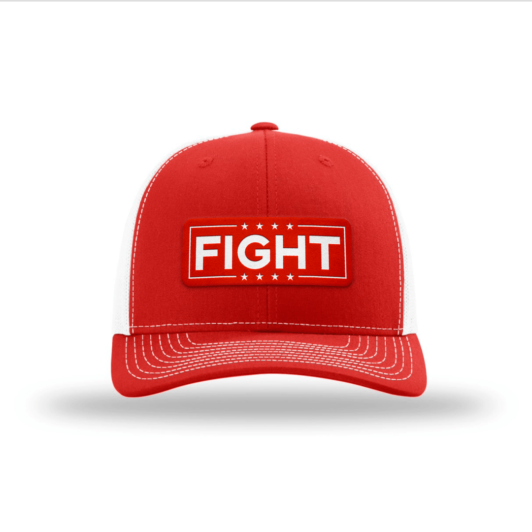 Adjustable Snapback Trucker Cap / Red/ White Fight - Red Trucker Hat maga trump