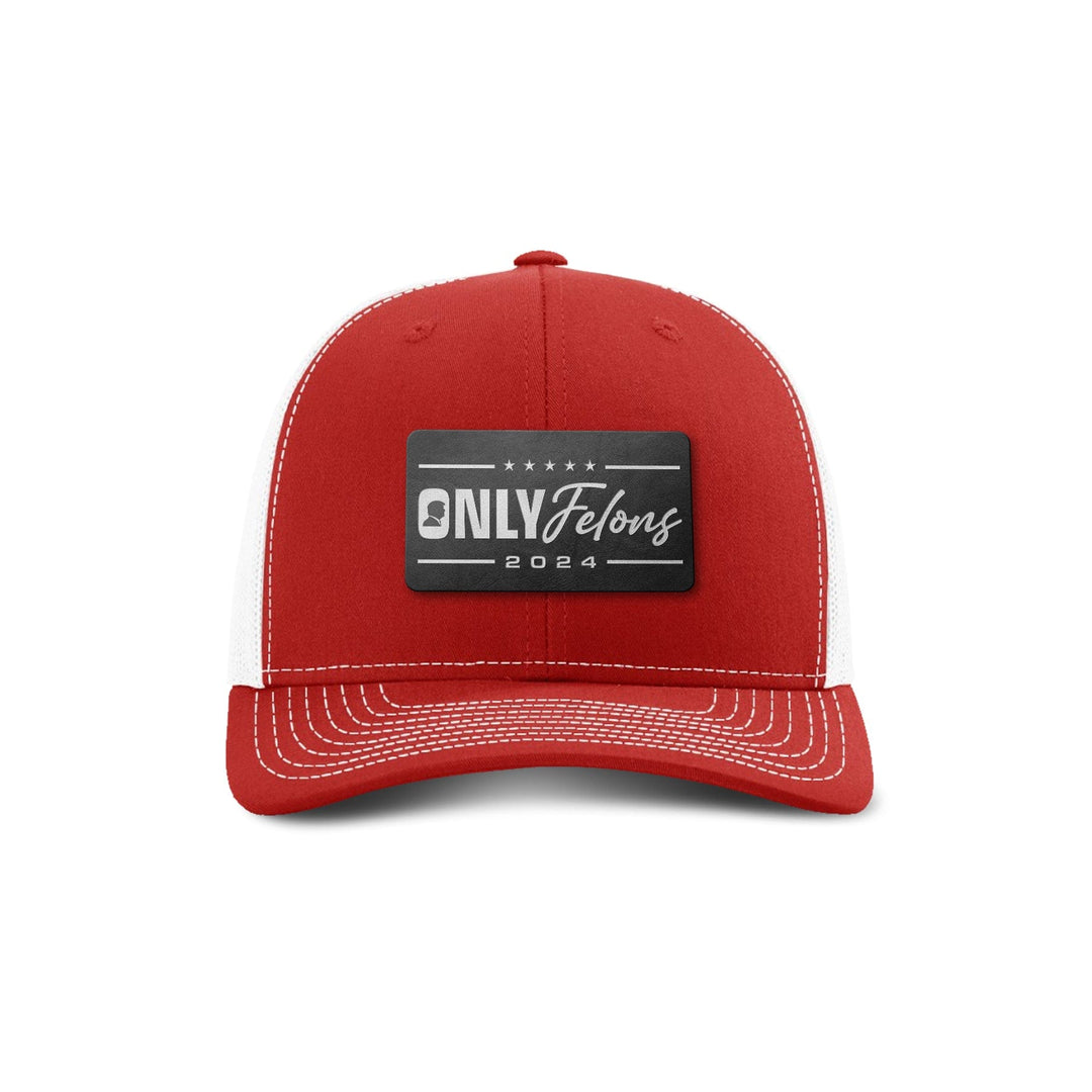 Adjustable Snapback Trucker Cap / Red/ White Only Felons 2024 Trucker Hat maga trump