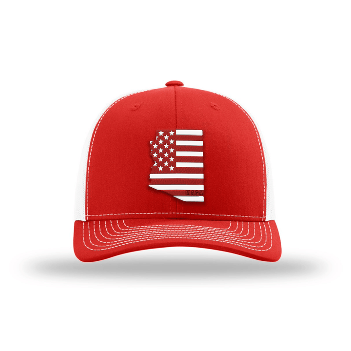 Adjustable Snapback Trucker Cap / Red/ White / OS Arizona is MAGA Country Hat maga trump