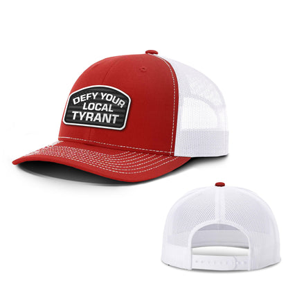 Adjustable Snapback Trucker Cap / Red/White / OS Defy Your Local Tyrant Trucker Hat maga trump