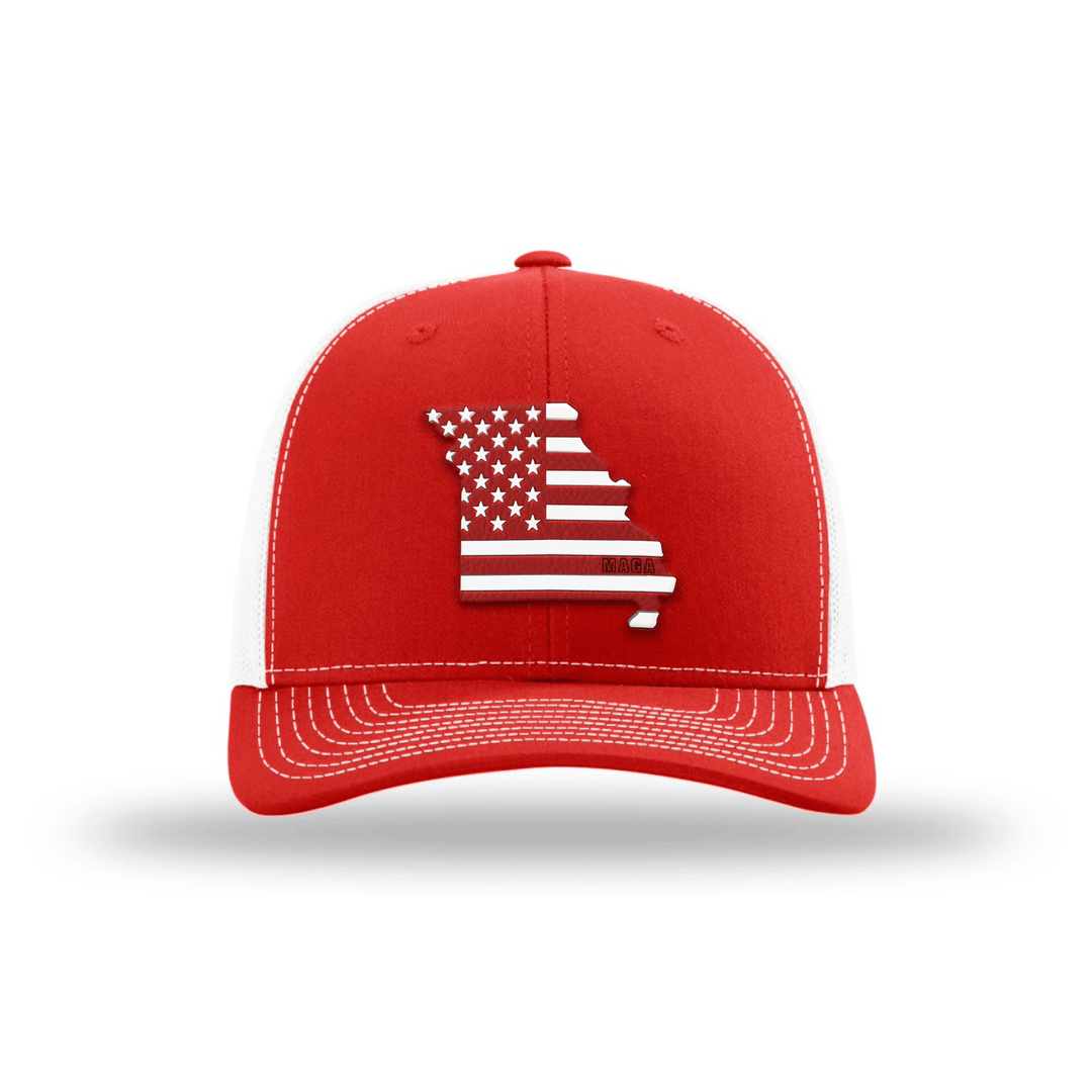 Adjustable Snapback Trucker Cap / Red/ White / OS Missouri is MAGA Country Hat maga trump