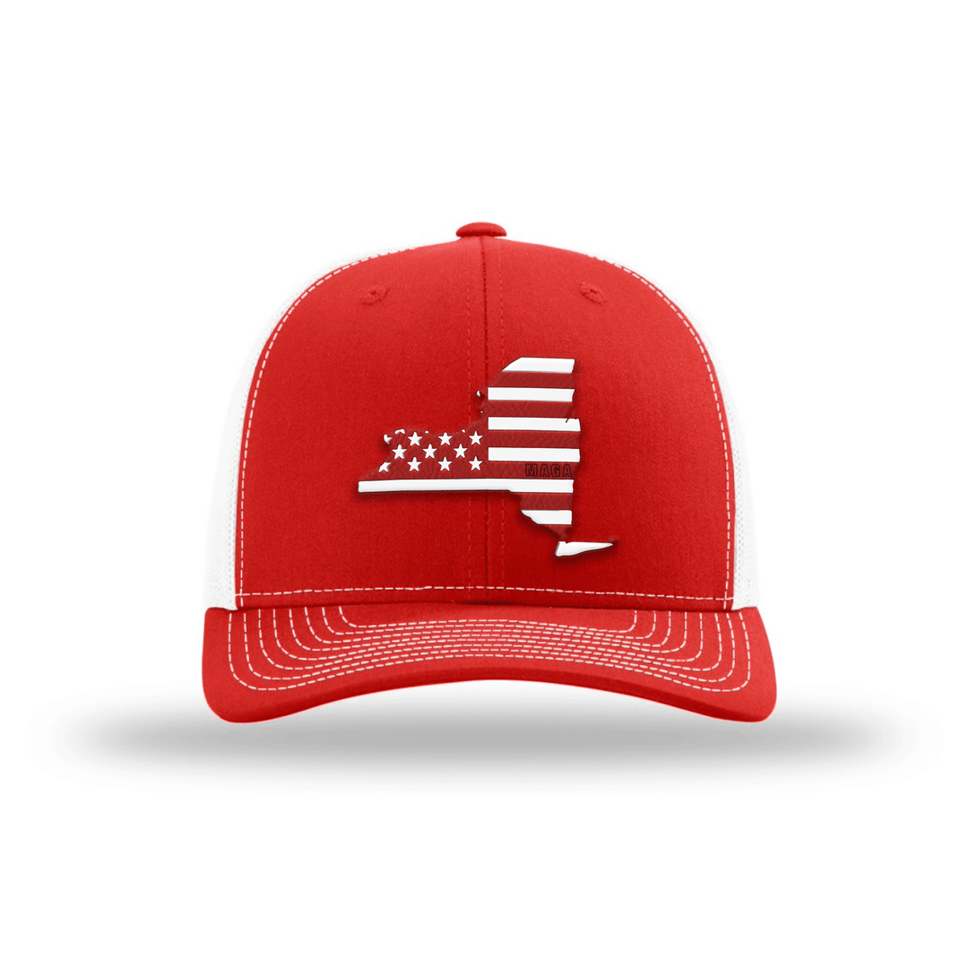 Adjustable Snapback Trucker Cap / Red/ White / OS New York is MAGA Country Hat maga trump