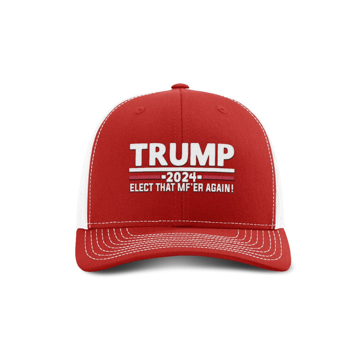 Adjustable Snapback Trucker Cap / Red/ White / OS Trump Elect That MF'ER Again Trucker maga trump