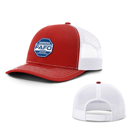 Adjustable Snapback Trucker Cap / Red/White / OS WARNING - America is Protected by the FAFO Trucker Hat maga trump