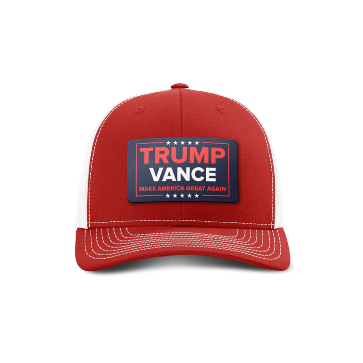 Adjustable Snapback Trucker Cap / Red/ White Trump Vance Patch Trucker Hat maga trump