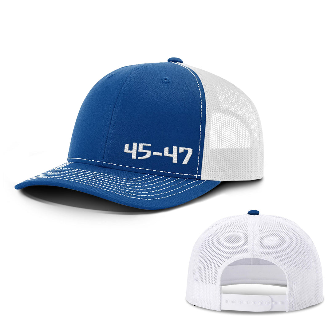 Adjustable Snapback Trucker Cap / Royal/ White 45-47 Lower Left Trucker Hat maga trump