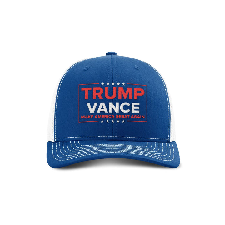 Adjustable Snapback Trucker Cap / Royal/ White Trump Vance Trucker Hat maga trump