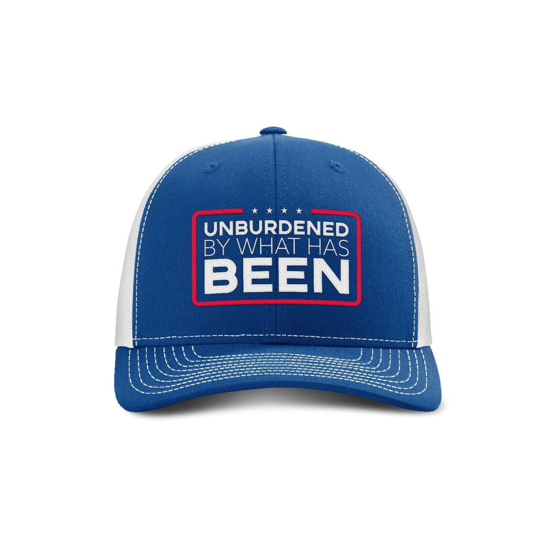 Adjustable Snapback Trucker Cap / Royal/ White Unburdened by What Has Been Trucker Hat maga trump