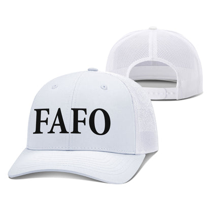 Adjustable Snapback Trucker Cap / White / OS FAFO Trucker Hat maga trump