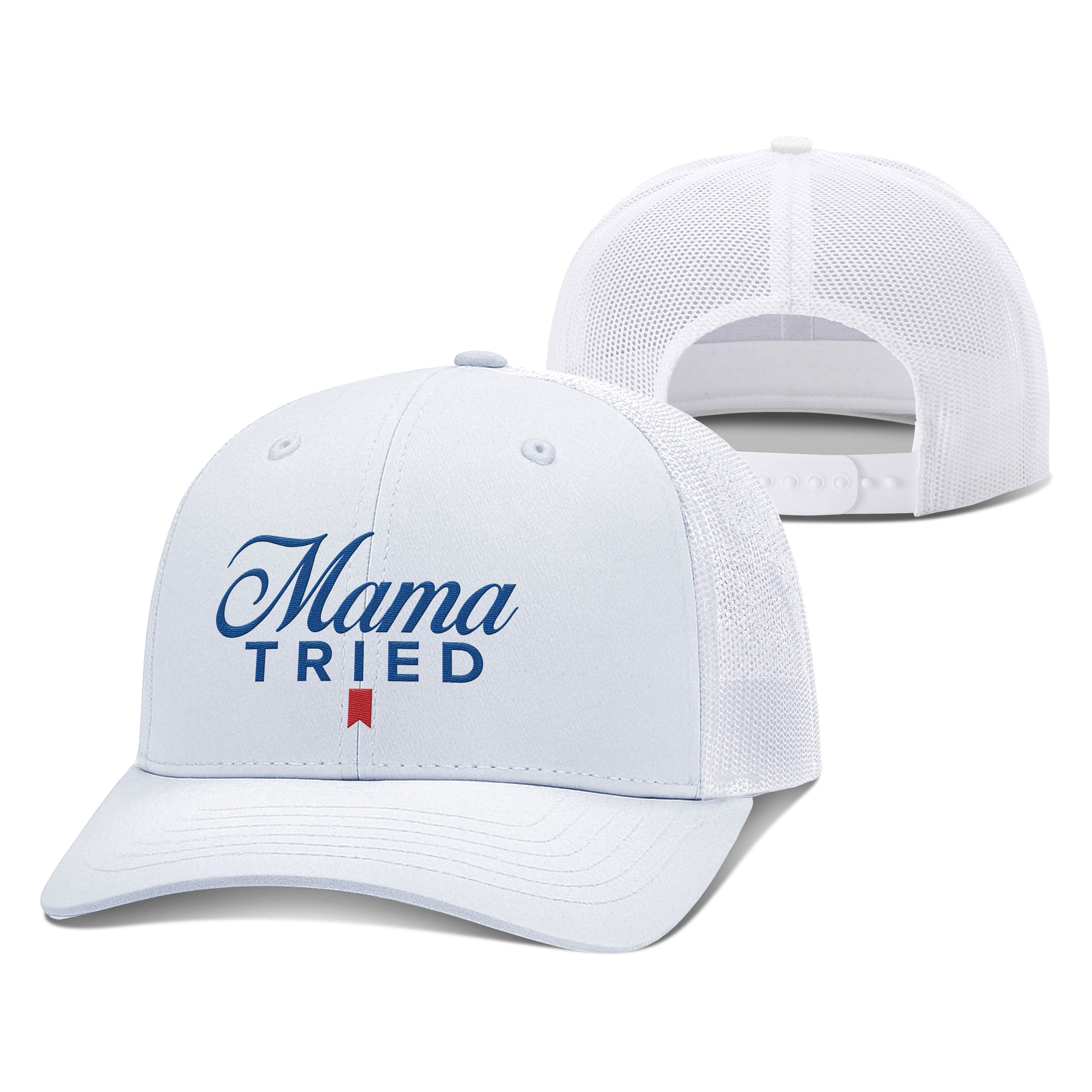 Adjustable Snapback Trucker Cap / White / OS Mama Tried Trucker Hat maga trump