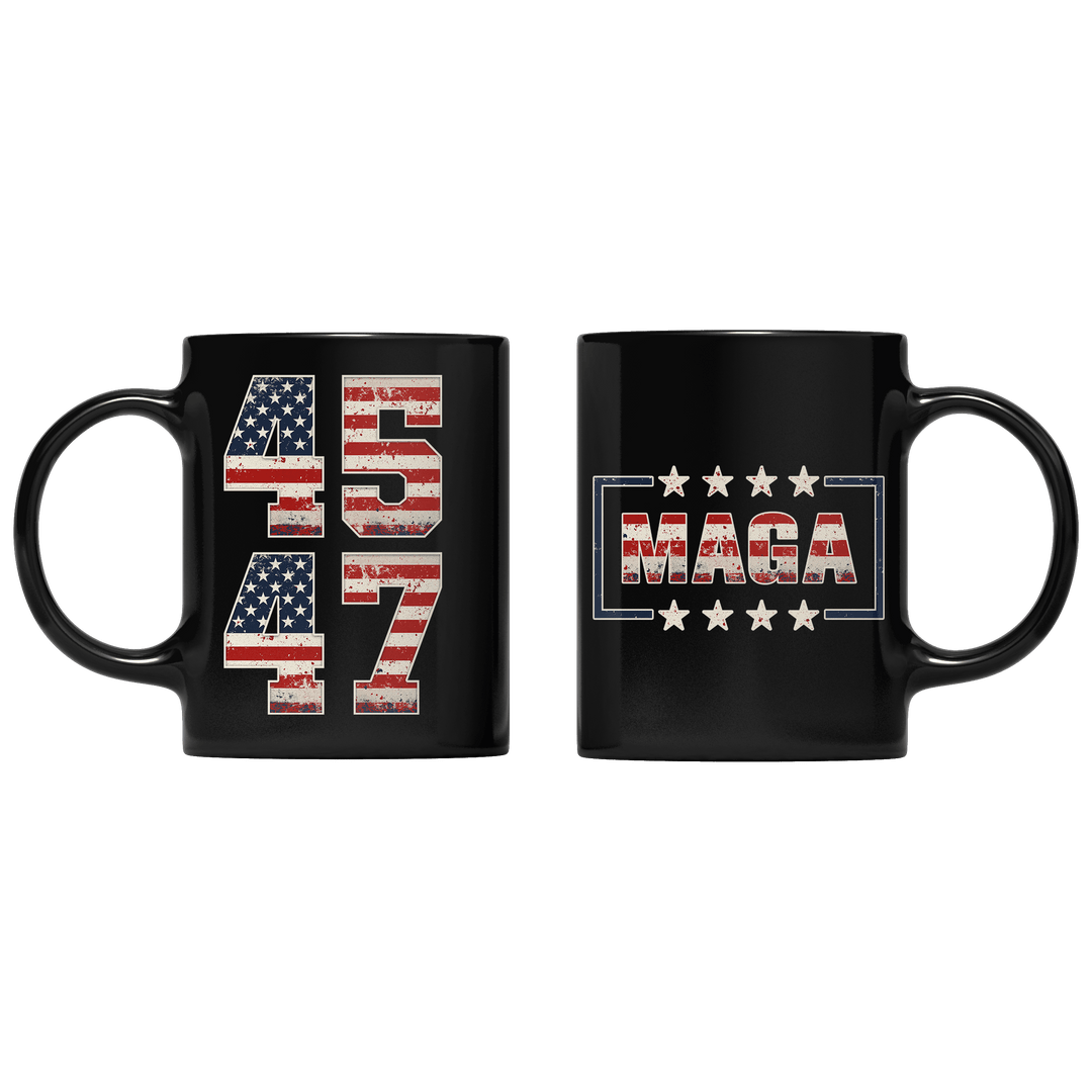 Black Number 45 47 Mug maga trump