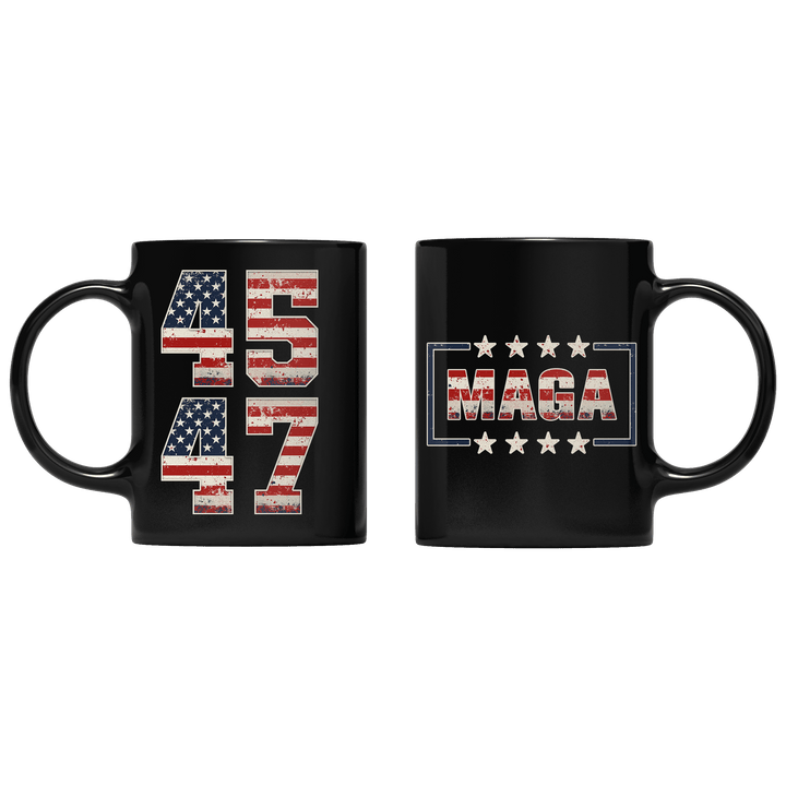 Black Number 45 47 Mug maga trump