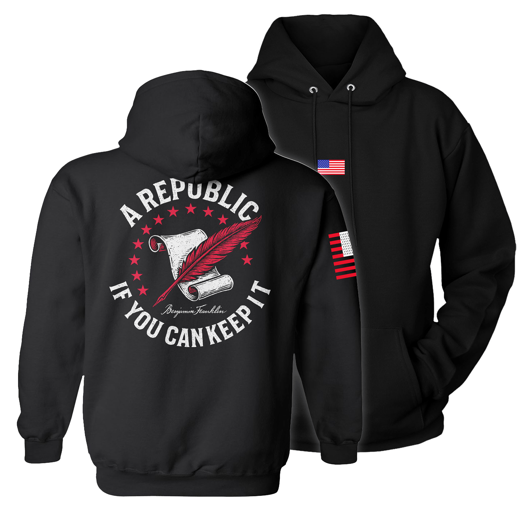 Black / S A Republic if you can keep it Hoodie maga trump