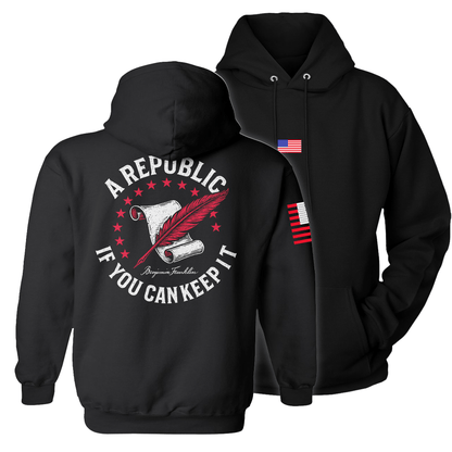 Black / S A Republic if you can keep it Hoodie maga trump