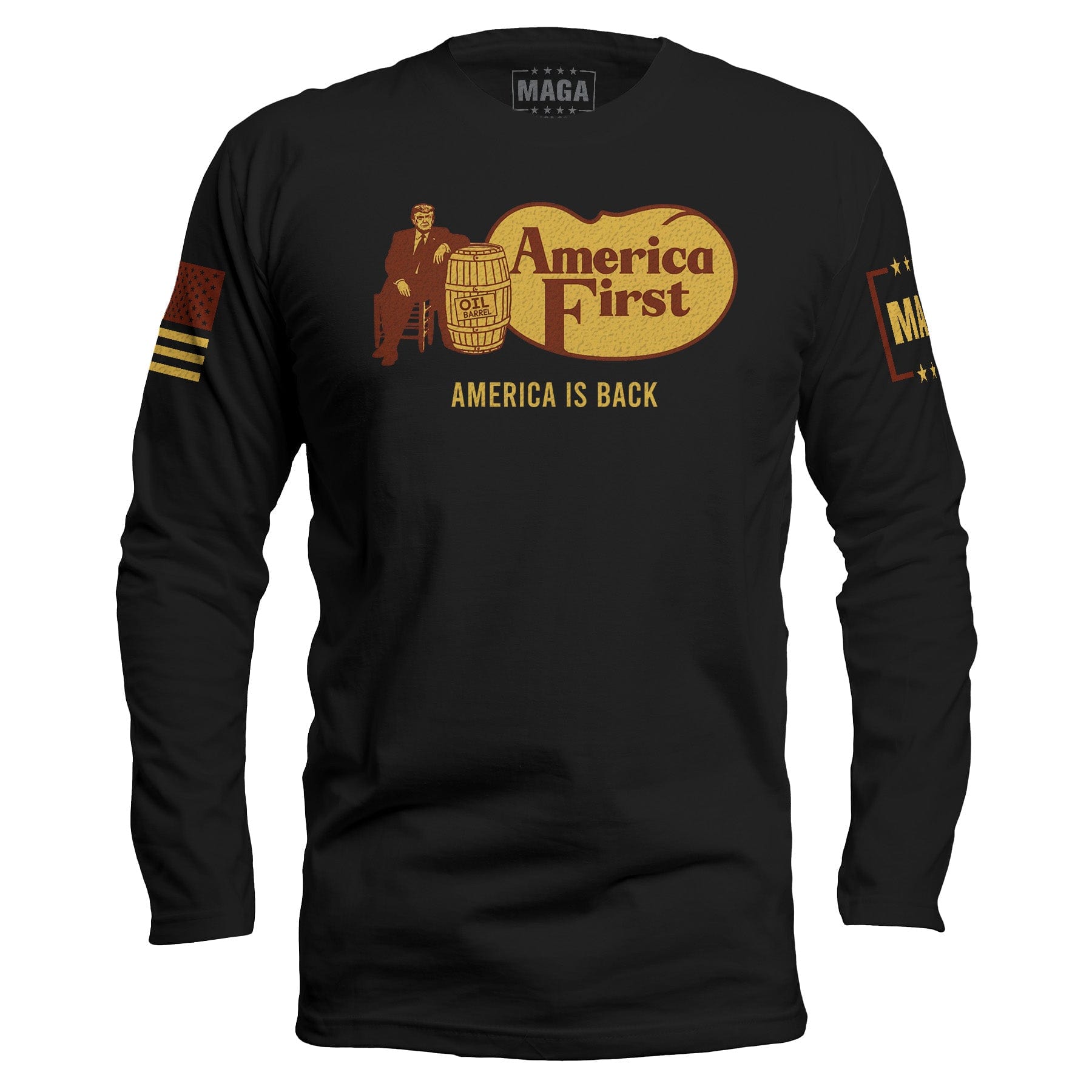 Black / S America is Back Long Sleeve maga trump