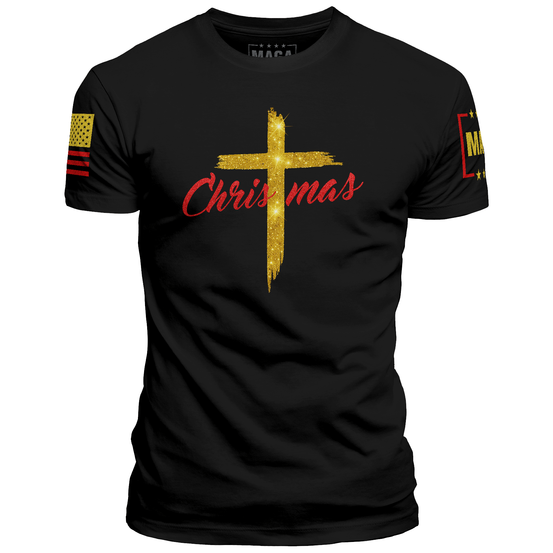 Black / S Christmas Cross maga trump