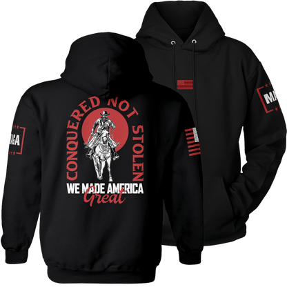 Black / S Conquered Not Stolen Hoodie maga trump