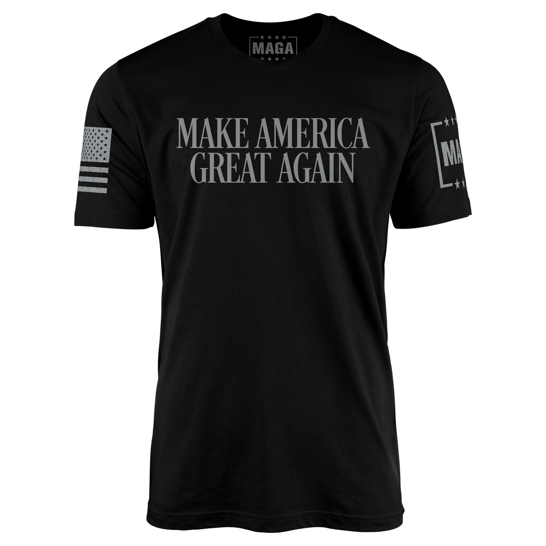 Black / S Dark MAGA  Blackout Edition - Moisture Wicking T-shirt maga trump