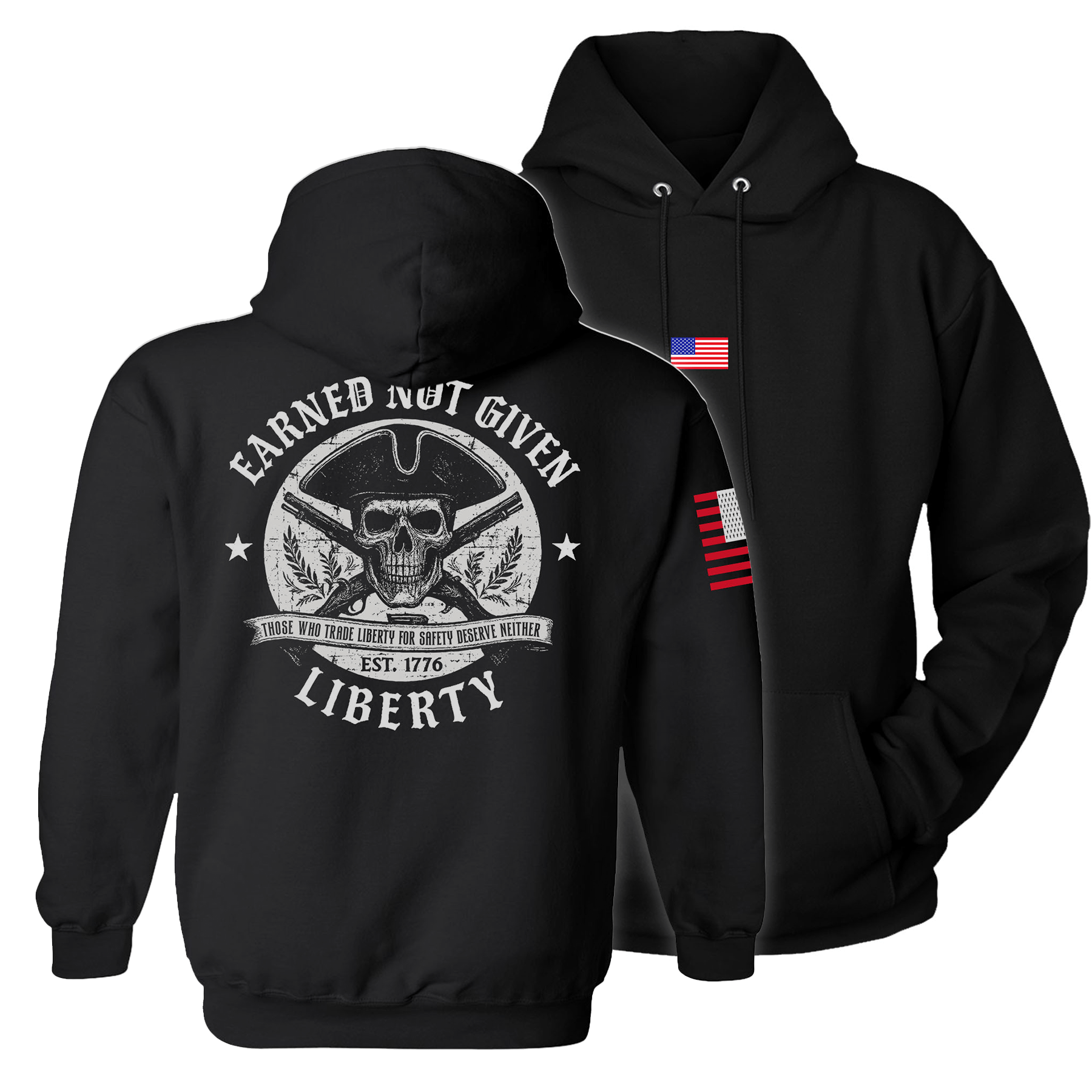 Black / S Earned Not Given Hoodie maga trump
